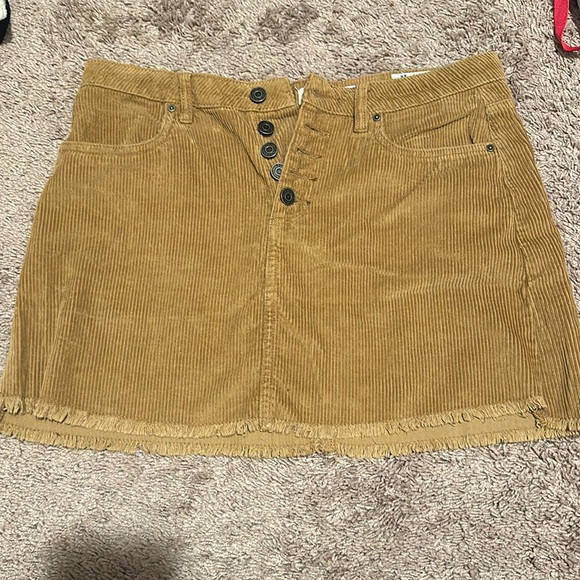 Corduroy dark tan skirt - Picture 2 of 5